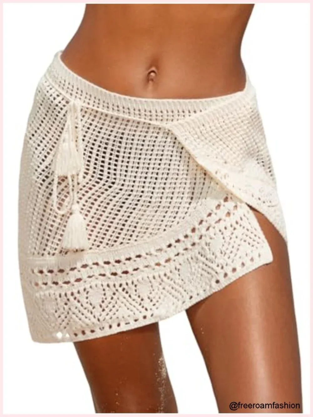 CUPSHE Women's Crochet Coverup Skirt Wrap Knit Mini Swimwear Beach Cover Up